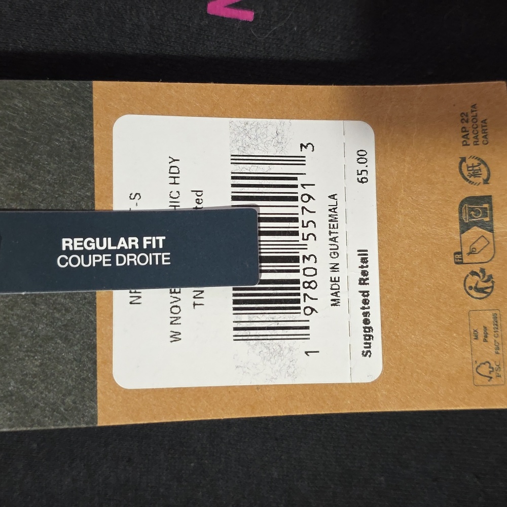 The North Face Womens Novelty Graphic Hoodie Black Pink Mountain NF0A81TS L NEW - Picture 3 of 3